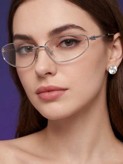 Miu Miu Juego de gafas y clips de moda para mujer, accesorio de gafas con estampado de leopardo colgable, gafas de moda con de estilo retro