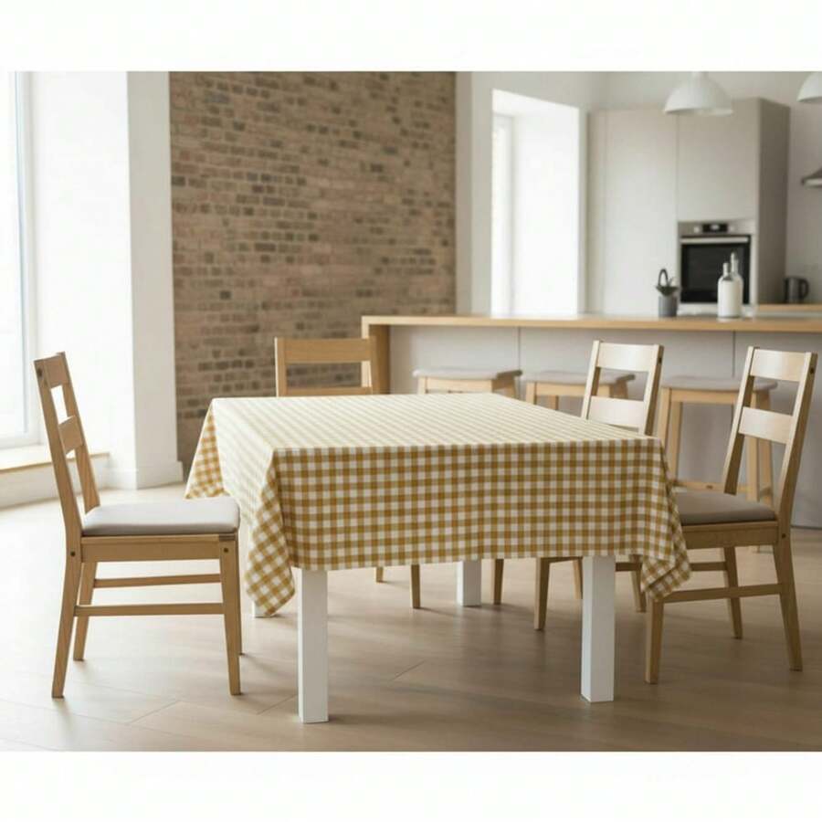 Kiva Stain-Resistant Tablecloth, Small Checkered Pattern, Extra Soft Touch, Teflon Coated And Waterproof, Sizes From 100x140 To 300x140 Cm And Round 140 Cm - Stain-Resistant Tablecloth - Available In 15 Colors - Option 9 - View 1