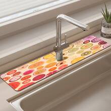 1pc, Sink Faucet Suction Pad, Drainage Pad, Kitchen, Bathroom Sink, Countertop, Drainage Pad, Diatomite Washbasin, And Cuttable Quick-Drying Pad. - Multicolor - View 8