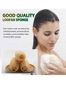 2pcs/1pc Natural Organic Luffa Sponge, Strong Exfoliating Body & Back Scrubber, For Men & Women, SPA, Beauty, Daily Bathing - Multicolor - View 3