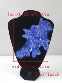 1件/包，14种颜色可选，新款串珠刺绣多色管珠、水晶亮片、水钻刺绣贴花，适用于DIY服装、婚纱配饰，长度：22厘米/8.66英寸，宽度：13厘米/5.5英寸 - 彩色 - 查看 54