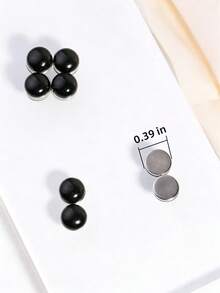 6个中东穆斯林隐形磁性围巾夹、头巾别针、胸针配饰 - 黑色 - 查看 3