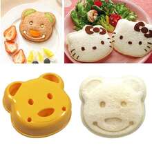 熊形三明治模具，面包饼干压花模具，蛋糕模具DIY工具，厨房早餐配件 - 彩色 - 查看 6