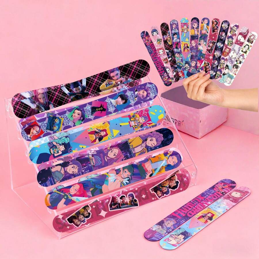 12条装韩流风格驱魔手链，动漫周边手链，生日派对小礼物，款式随机 - 彩色 - 查看 1