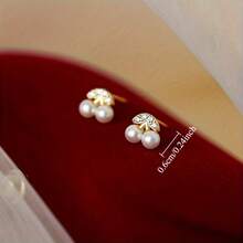 1pair, Fashionable And Minimalist Cherry Shaped Earrings, Versatile For Daily Use, Stylish And Elegant Earrings Gift - Multicolor - View 4