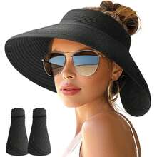 Women's Foldable Wide Brim Sun Hat Set (Foldable & Packable, Suitable For Travel, Sun Hat) - 1 Khaki Piece - View 7