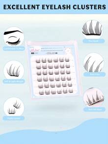 36pcs Self-Adhesive Deer Lash Clusters, Mixed Length Fluffy Set, No Glue Needed, Fluffy Individual False Lashes, Self-Adhesive DIY Lash Extension, Pre-Glued Lash Clusters, Natural Lengthening C-Curl Lash Clusters, No Glue Or Makeup Remover Needed, False Eyelashes, Lash Clusters, Individual False Lashes, Eyelashes, False Eyelashes - C - View 4