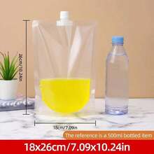 5/10/50pcs Disposable Transparent Stand-Up Pouches With Spout, Portable Drink Pouches For Music Festivals Outdoor, Hands-Free Leak-Proof Juice Bags - View 21