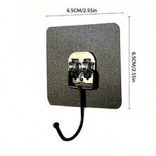 Bộ 6 móc treo tường tự dính chịu lực cao, đa năng dùng để treo áo khoác, khăn tắm, chìa khóa, chống thấm nước, phù hợp cho phòng tắm, nhà vệ sinh, nhà bếp và các không gian khác trong nhà. - màu đen - Xem 3