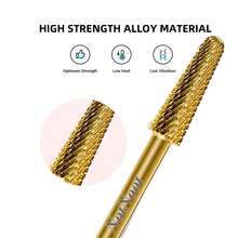 NotNoot 金色指甲抛光头，1个钨钢指甲钻头（用于去除角质层），3/32英寸电动指甲锉机角质层清洁工具，角质层去除器钻头，美甲用品，美甲工具，美甲艺术工具，返校季，指甲，美甲工具（适用于假指甲） - 金色 - 查看 5