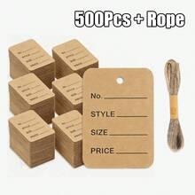 50/200/500pcs Handwritten Price Tags With String, Suitable For Clothing, Shoes, Hats, Jewelry Price Tag Cards - Multicolor - View 18