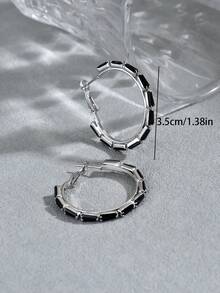 一对奢华夸张锆石耳环，时尚优雅百搭的珠宝，适合派对、宴会、婚礼和商务聚会等场合佩戴。 - 鋯石耳圈 - 查看 7