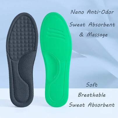 5 Pairs Breathable Thin Shoe Insoles, Soft Comfortable Moisture-Wicking Odor-Resistant