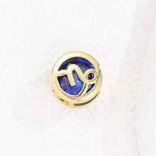 1PC Fashion High-End Shiny Elegant Simple Twelve Constellations Teardrop Birthstone Crystal Zirconia Pendant Gold Stainless Steel Necklace Clavicle Chain, Suitable For Daily Wear By Women, Can Be Given As A Gift To Family And Friends - Multicolor - View 18