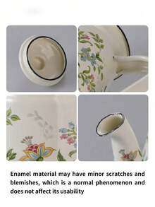 1pc Enamel Coffee Pot, Kettle, Teapot, Milk Tea Pot, Cold Water Pot, Restaurant Outdoor Home Kitchen Supplies, Tea & Coffee Set Accessories, Compatible With Gas & Electric Stove - Multi-colored Water Bottle - View 12