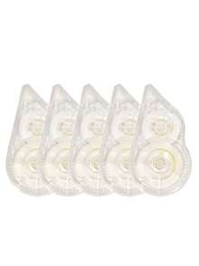5pcs/Pack Large Capacity Correction Tape - Ideal For Office And School Use, Easy-To-Use White Corrector, Instant Correction, Made Of PET Material Tape - White - View 6