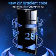 XINHONGYU 适用于 Galaxy S26 Ultra/26+/26/Galaxy S25 Ultra 的隐私防窥钢化玻璃屏幕保护膜 2 片装，防窥、防偷窥、隐私屏幕保护膜，支持指纹解锁，也适用于 Galaxy S21/S22/S23/S24 Ultra/Galaxy S24 FE/S25 Ultra/S25 Edge/S26 Ultra/S26 Plus/S26，防摔、防刮、防水，春季礼物、周年纪念、生日派对佳品 - 黑色 - 查看 2