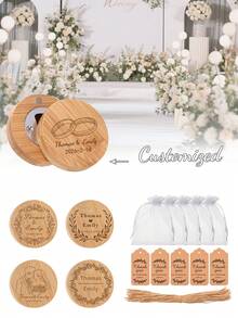 Bộ 1/5/10 dụng cụ mở nắp chai bằng gỗ khắc tên/ngày tháng/logo theo yêu cầu, đầu bằng thép không gỉ, thích hợp làm quà tặng cho nam và nữ, quà cưới, quà tân gia, quà tặng doanh nghiệp. - Nhiều màu - Xem 10