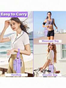 1pc Portable Water Bottle Bag With Phone Pocket, Fits /Maeky 40oz (Approx. 1134ml) Water Bottle, With Handle And Adjustable Shoulder Strap, Compatible With Cup Accessories - Multicolor - View 6