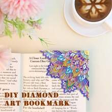 DIY Diamond Painting Triangle Bookmark, Mandala Flower, For Readers - View 4