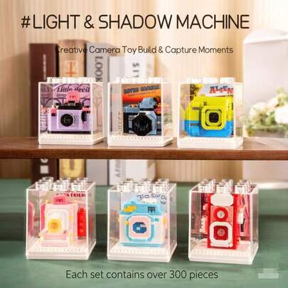 DIY Building Block Camera Series Desktop Decor & Holiday Gift, Retro Camera Building Blocks, Assembly Toy, Home Decor, Birthday Gift, Christmas, Thanksgiving, Valentine's Day Gift, Includes Dust Cover, Collectible, Holiday Gift, Decor, Gift For Photography Enthusiasts