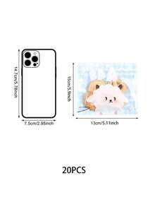 20个可爱卡通兔子和小狗印花袋，宰牲节糖果饼干包装袋，烘焙食品包装小礼品袋，半透明自封袋 - 查看 13