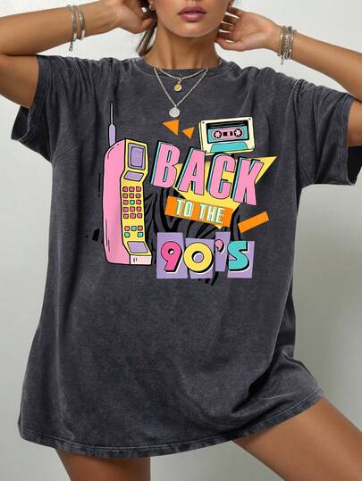 女士休闲短袖圆领加大码T恤