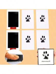 宠物爪印套装，非接触式印泥，宠物无墨印泥，用于保存猫/狗爪印 - 均碼 - 查看 3