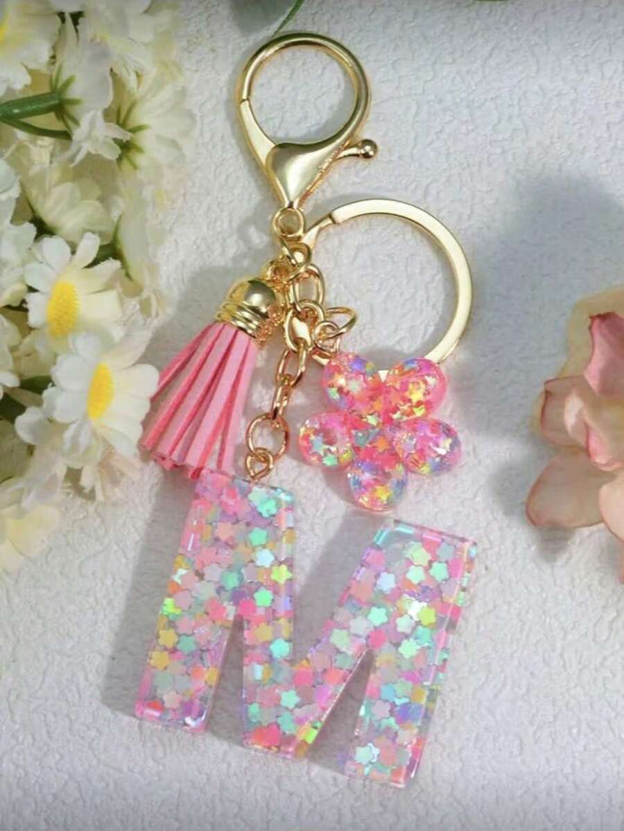 Colorful Flower Pendant Keychain, Suitable For Bag Decoration, Great Gift For Girlfriend - Baby Pink - View 1