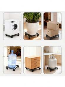 Heavy Duty Metal Plant Caddy With 4 Lockable Wheels, Rolling Plant Stand Mover For Large Flower Pot, Furniture, Home & Garden Use - Plant Cart - View 5