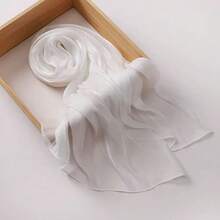 Khăn trùm đầu bằng vải organza mềm mại, bóng bẩy mới, kiểu dáng tối giản, đa năng, dễ phối đồ, dành cho phụ nữ Hồi giáo. - Nhiều màu - Xem 10
