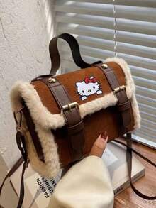 Plus Fleece Thick Crossbody Bag, New Girl's Handbag, Multi-Functional Unique Texture Storage Bag - Multicolor - View 9