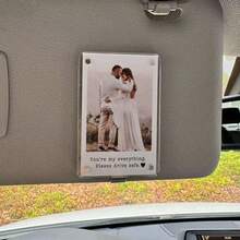 Magnetische Sonnenblenden-Fotoclips - passend für Fotos in Geldbörsenformat, ideal als Auto-Dekoration und Valentinstags-Geschenk. Autoaccessoires, Autodekoration. - A - Übersicht 9