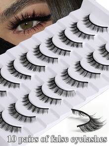 7 Pairs Unique Natural Look False Eyelashes - Stiff Cartoon Lashes, Cartoon Fairy Design, Perfect For Cosplay - Reusable Natural Appearance Fake Eyelashes - View 2