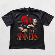 Sinners Movie T-Shirt 9BGA - 黑色 - 查看 3