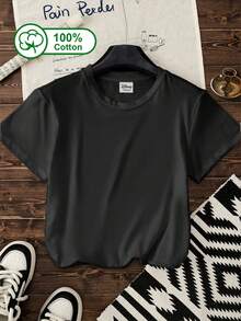 Disney Women's Casual Daily, 100% Cotton Short-Sleeve T-Shirt, Featuring Mickey Mouse And A Pink Bow, With A Heart Pattern Print, Suitable For Everyday Outings, Campus, Disneyland Visits, And Retro-Themed Parties. Mickey Mouse Pattern Printed T-Shirt Black - Black - View 2