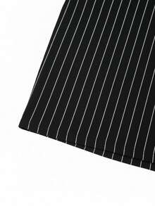 GRDR 极简黑白条纹 Polo 衫，男士休闲通勤装，夏季 - 黑色 - 查看 4