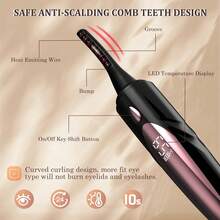 Electric Heated Eyelash Curler - USB Rechargeable, 10s Heat-Up - 黑色 - 查看 7