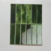1/10/30片装绿色砖纹自粘墙贴，即撕即贴，防水，适用于客厅、厨房防溅板、浴室，Zellige风格 - 綠色 - 查看 13