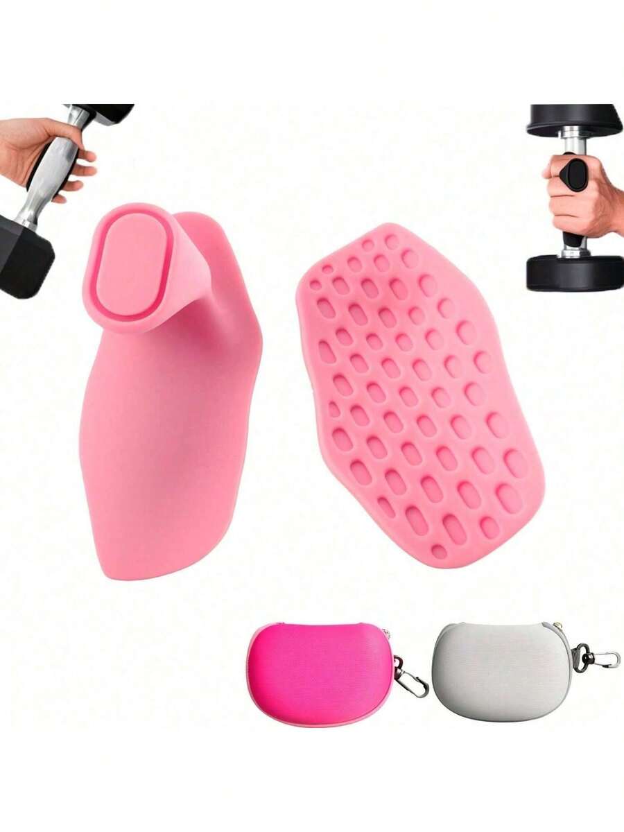 防滑橡胶健身手套，男女通用，适用于举重把手、橡胶健身杠铃把手和橡胶健身举重防滑握把 - B - 查看 1