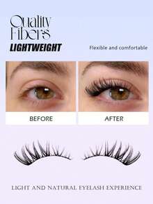 10 Pairs Half-Cut False Eyelashes, Transparent Band Cat Eye Short Soft 3D Mink-Like False Eyelashes, Natural Makeup Look (JA2501) - Black - View 5