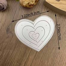 Heart-Shaped Background Board Labels, Metal Cutting Dies (For Card Making Set), Embossed Paper, Die Cutting Set, Scrapbooking Templates, Craft Tools, Machine Templates - Silver - View 5