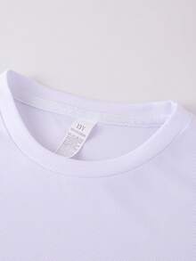 FOX Retro Rainbow Print Round Neck Short Sleeve T-Shirt, Soft And Comfortable Casual Top For Summer, Stylish And  American Vintage Style, Suitable For Boys And Girls For Everyday Wear, School Outings, Outdoor Activities, Birthday Parties - 白色 - 查看 5