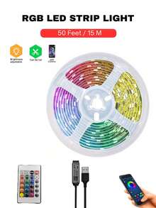 aiinnew 1米-15米/3.3英尺-50英尺LED电视背光灯条，USB供电，适用于22-65英寸电视，RGB LED灯条，音乐同步，可通过APP控制和24键遥控器使用，也可用于复活节、中国新年、慕尼黑啤酒节、生日等节日装饰照明。 - 白色 - 查看 16