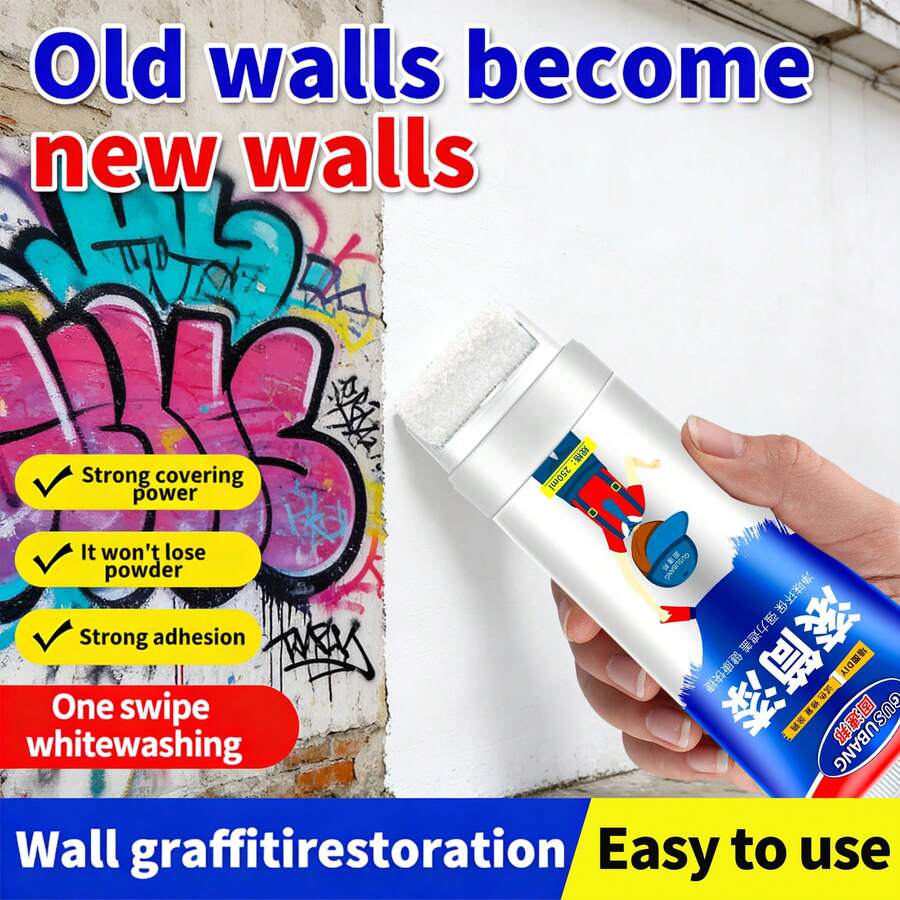 1/2pcs Roller Brush Paint Latex Paint White Wall Ceiling Wall Repair Brush White Wall Graffiti Cleaning Artifact Self Brushing Renovation Home Repair Paste - Roller Paint - View 1