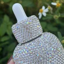 30ml Botella de gotero de vidrio con adorno de rhinestones recargable y de tamaño de viaje, adecuada para aceites esenciales, sueros, perfumes, colonias, aceites corporales, protector solar - Diamante - Ver 5