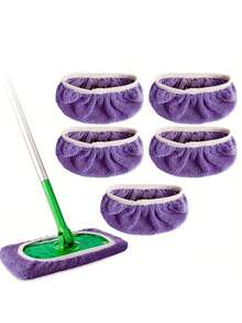 8 miếng lau nhà bằng sợi microfiber tái sử dụng, tương thích với máy quét nhà, dùng được cả khô và ướt, có thể giặt được, dùng để lau sàn gỗ/sàn nhà (không bao gồm cây lau nhà). - nhiều màu - Xem 7