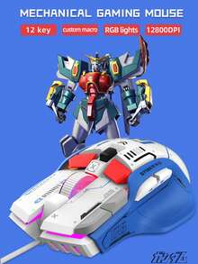 Ratón mecánico con cable G6, programación de macros, retroiluminación RGB, ratón para juegos para PC y portátil - Ver 2