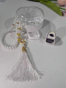 新款透明礼盒装穆斯林念珠，配有镶钻指环计数器和电子念珠，适合节日和馈赠。 - 多色 - 查看 2