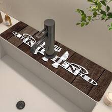 1pc, Sink Faucet Suction Pad, Drainage Pad, Kitchen, Bathroom Sink, Countertop, Drainage Pad, Diatomite Washbasin, And Cuttable Quick-Drying Pad. - Multicolor - View 7